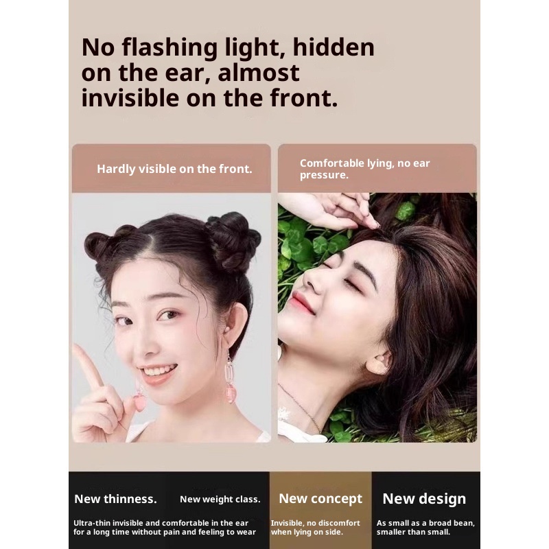 3c Sleep Bluetooth Earbuds True Wireless New Mini Ultra Small No Flashing Light Noise Cancelling In-Ear Unisex Earphones_voghion.com