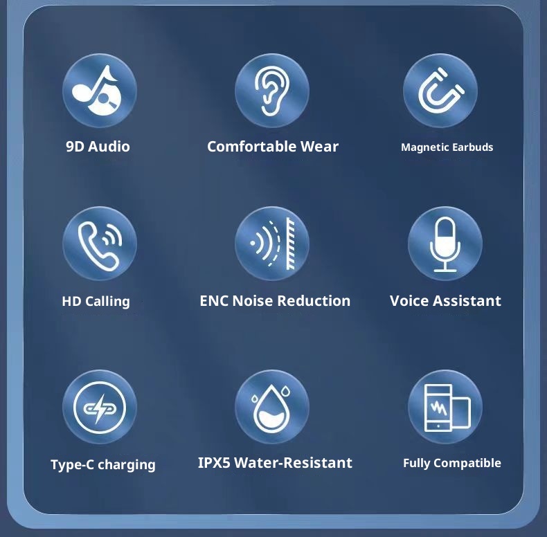 3c Produttore Disponibile in magazzino Cuffie auricolari Bluetooth sportive wireless con archetto da collo Grandi, batteria a lunga durata, cancellazione del rumore, suono stereo_voghion.com