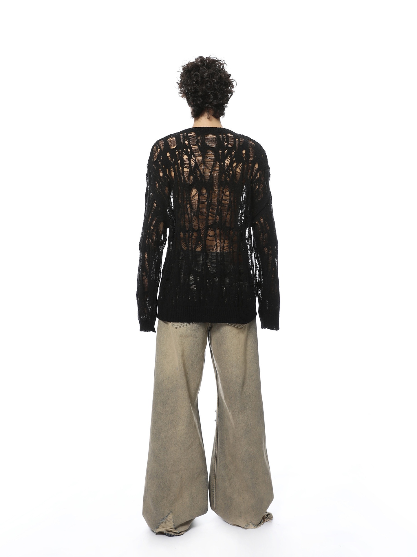 ragazzo ragazzo ragazzo inizio autunno nuovo maglione lavorato a maglia largo nicchia traforata protezione solare uomo stile coreano pigro casual top alla moda_voghion.com