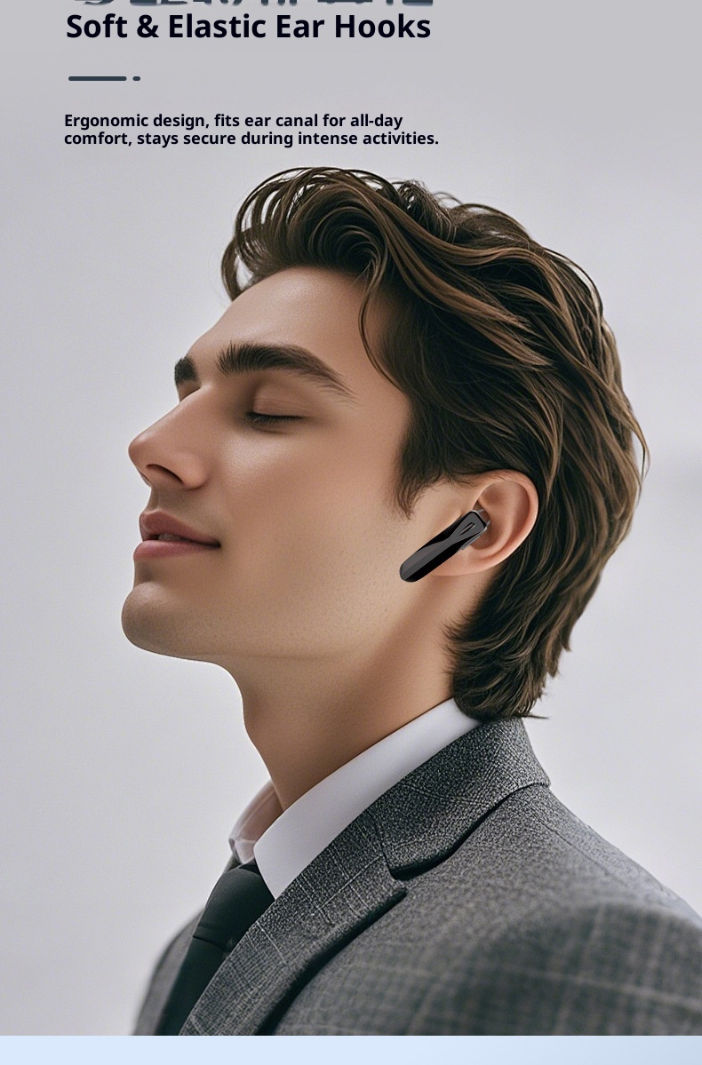 Écouteurs intra-auriculaires Bluetooth sans fil 3c Cross-Border M-C8 avec crochet d'oreille, longue autonomie, étanches, pour le sport et réduction de bruit (Huaqiangbei)_voghion.com