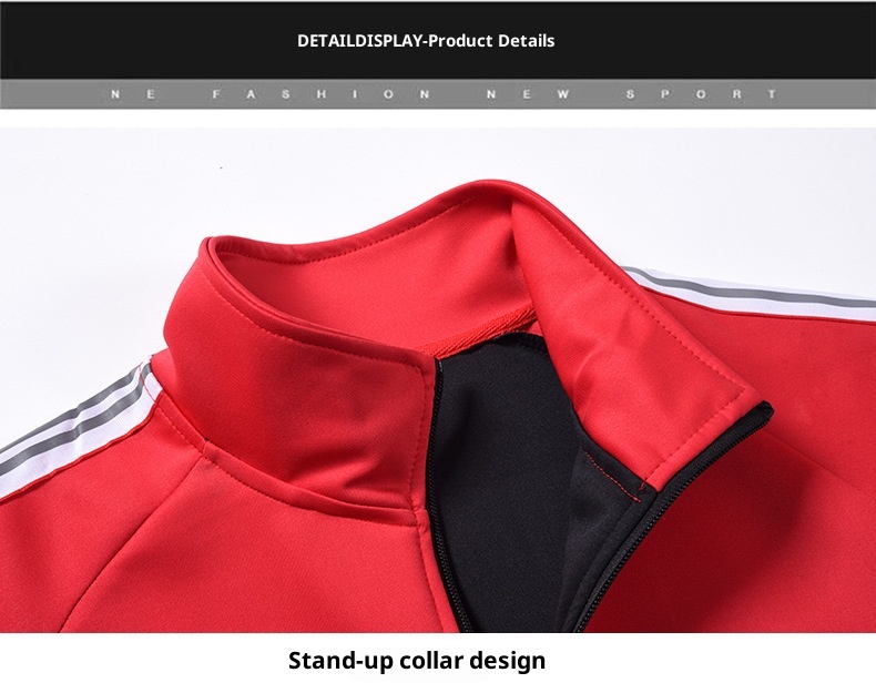 001 Cross-Border Casual Men Outdoor Sports Spring Autumn Sweatshirt Jacket School Group Uniform Two-Piece Set_voghion.com