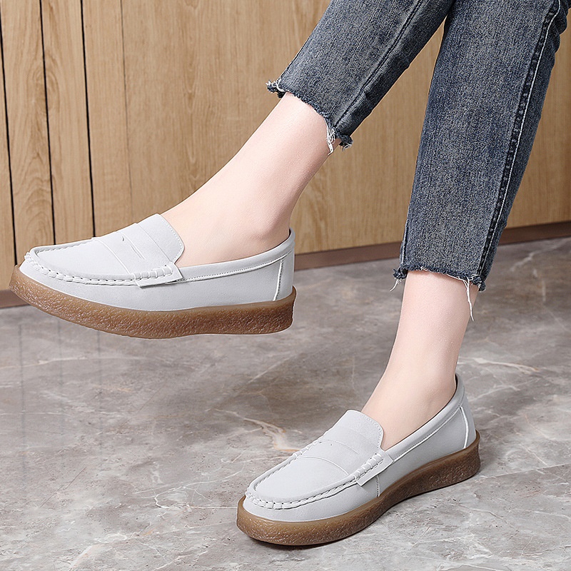 New Cross-Border Women's Loafers British Style Comfortable Soft Sole Simple Spring European And American Shallow Mouth_voghion.com