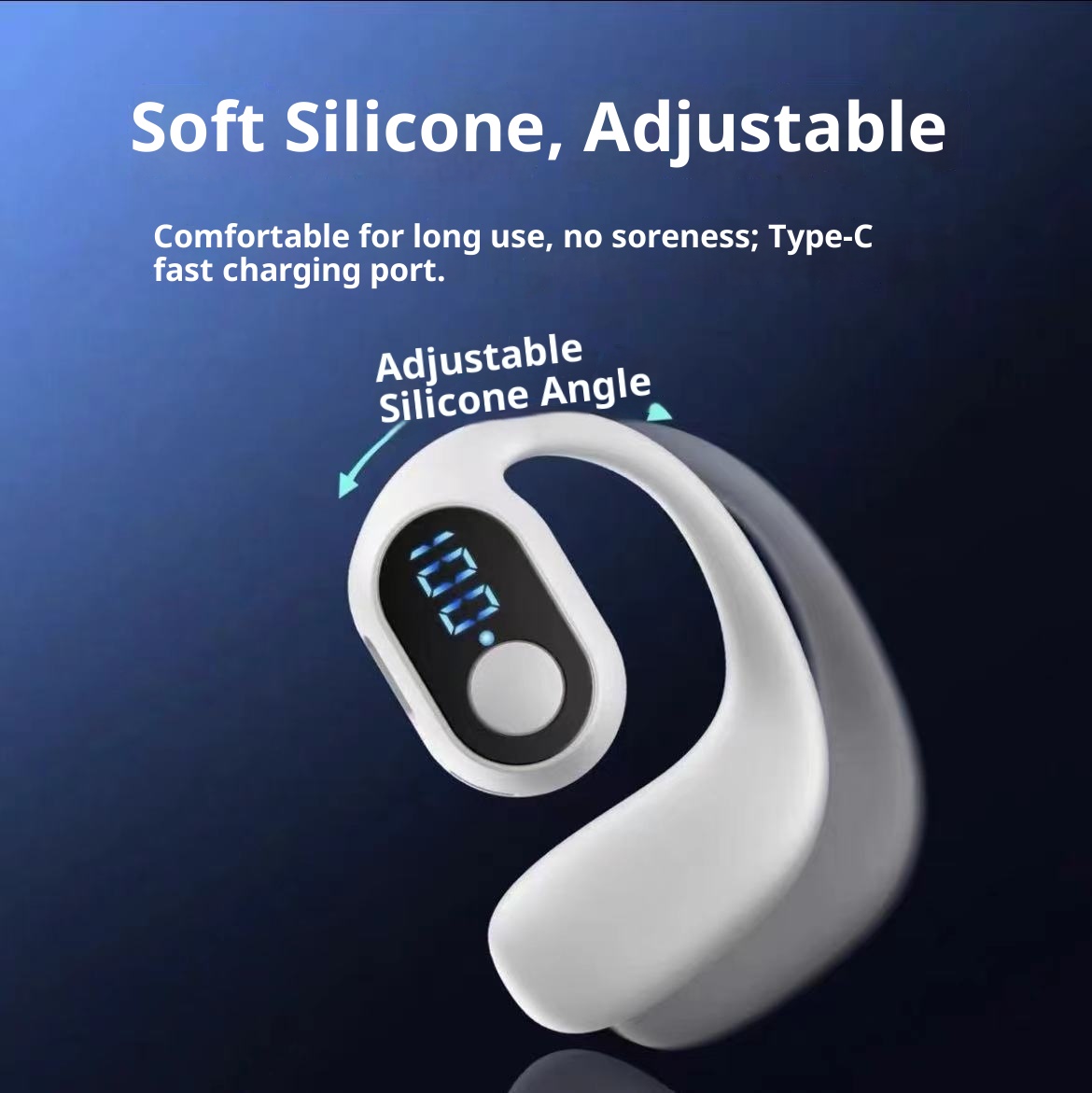 3c Auricolare Bluetooth wireless con gancio singolo per l'orecchio digitale di livello più venduto per sport, giochi, basso consumo energetico, lungo_voghion.com