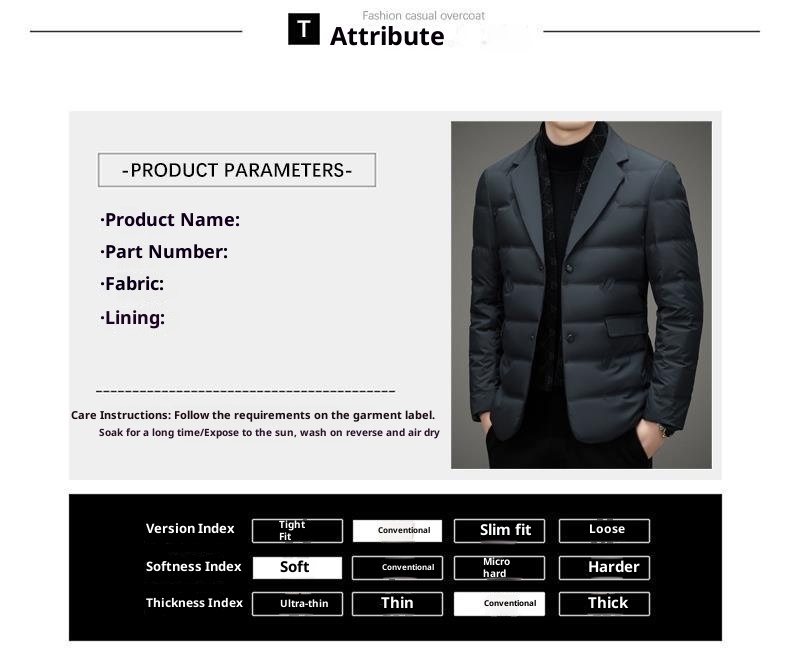 Chaqueta de plumón de pato para hombre, estilo casual y cálido, ideal para el invierno._voghion.com