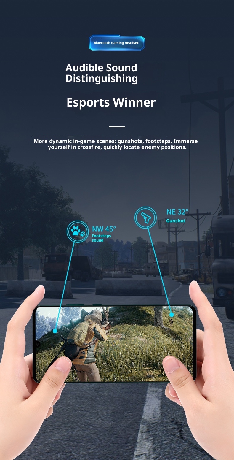 3c X15 Headset For PUBG Active Cancelling Footstep Detection Bluetooth Long Battery Life Gaming Noise Reduction_voghion.com