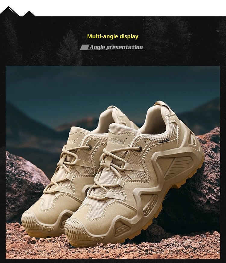 ShoeGlobe Herren 2025 Business Neue rutschfeste Wanderschuhe, strapazierfähige, niedrige, wasserdichte Outdoor-Trekking- und Wüstenstiefel_voghion.com