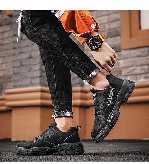 ShoeGlobe Herren Martin Boots Sommer Neu Dicke Sohle Höhenvergrößerung Wasserdicht Rutschfest Freizeit Sport Wandern Arbeit Sicherheit Trendy_voghion.com