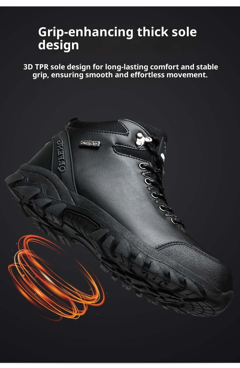 ShoeGlobe Winterschuhe mit dicker Sohle, rutschfest, wasserdicht, hoch geschnitten, für Outdoor-Aktivitäten wie Wandern und Freizeit._voghion.com