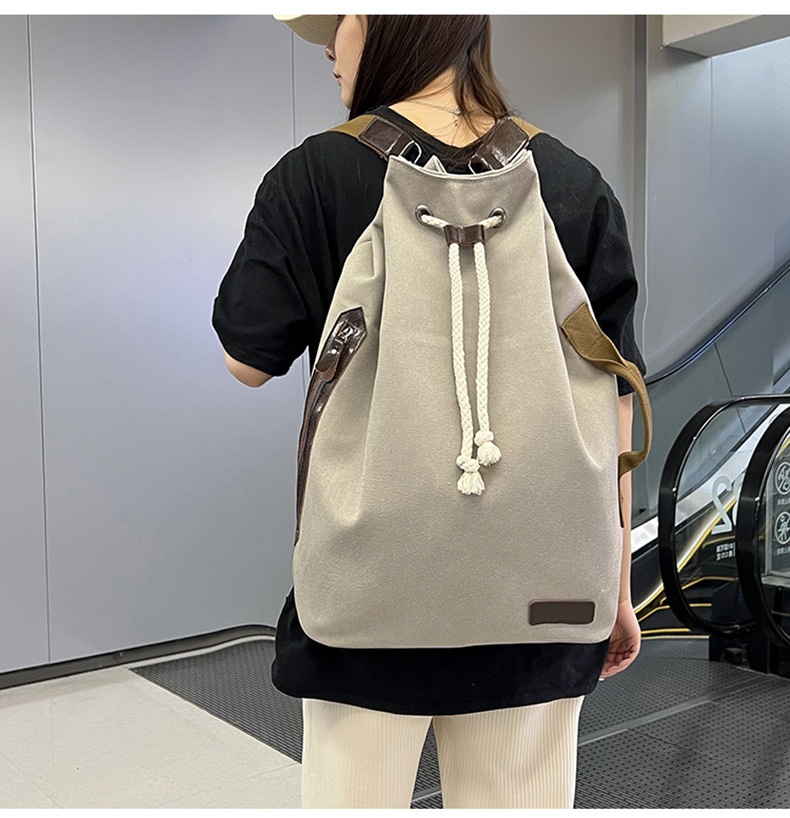 ActiveGo Large Capacity Bucket 2023 New Simple Sports Gym Men's Bag Japanese Style Casual Outdoor Backpack_voghion.com