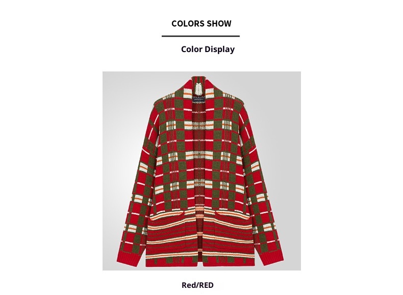1 Foreign Trade Herbst Winter Herrenmode Karierte Strickjacke Lang Locker Übergröße Pullover Jacke Herren SY0005_voghion.com