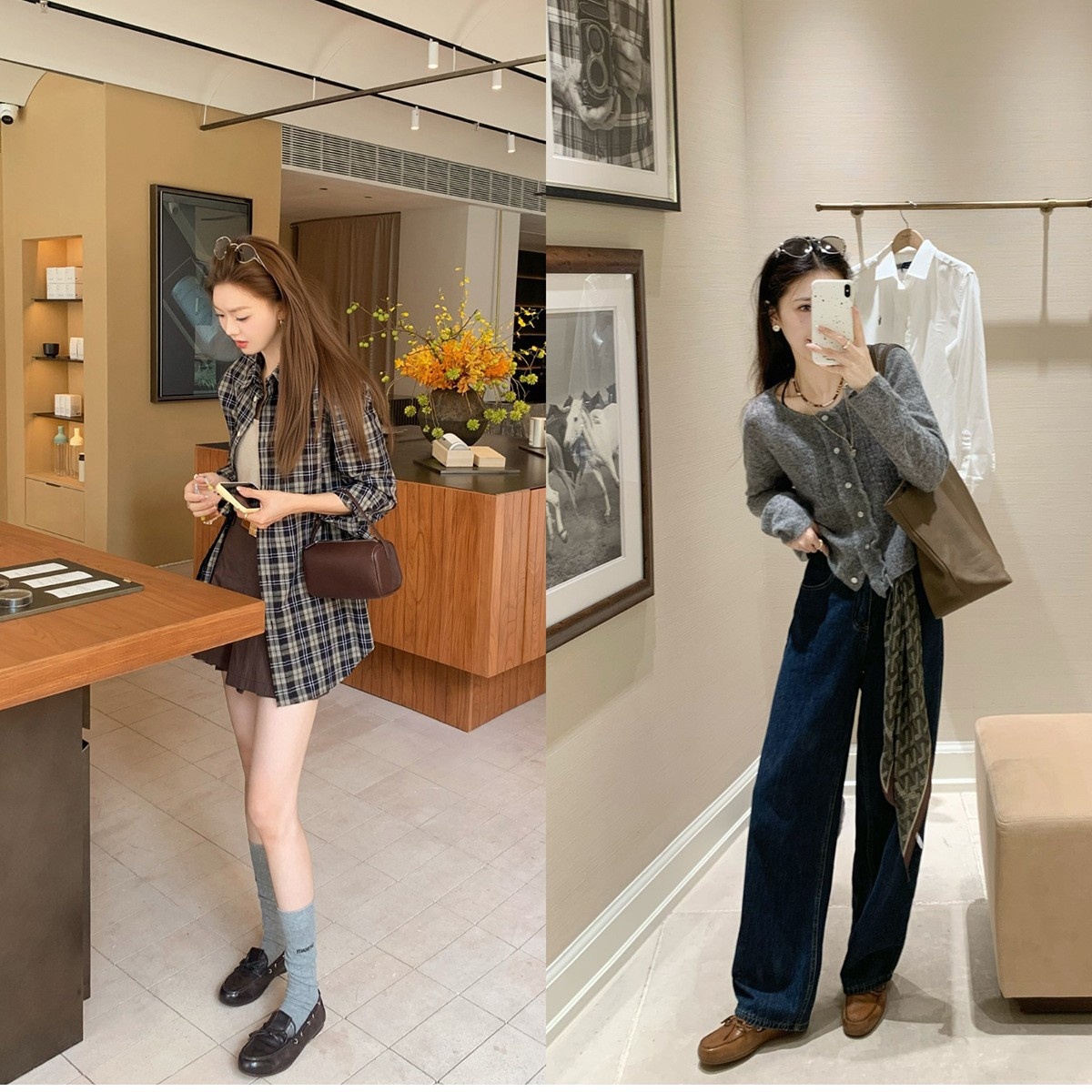 Grape Mom Same In Stock ~ Washed Horse Pattern British Style Bowknot Versatile Comfortable Loafers For Women_voghion.com