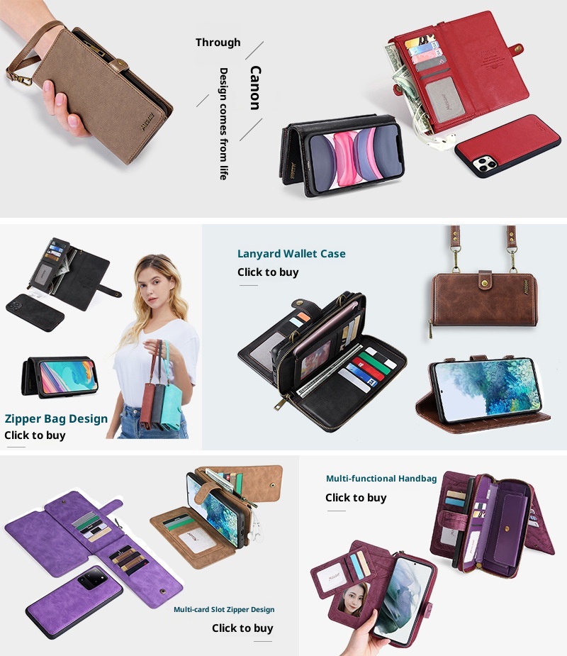 TechGlobe TechGlobe Bestseller 15ProMax Handyhülle aus Leder mit diagonalem Kreuzdesign, passend für iPhone 15, multifunktionale Brieftaschen-Handyhülle S23U_voghion.com