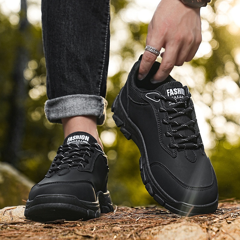 ShoeGlobe Safety 2024 Winter New Outdoor Hiking Non-Slip Trendy Men's Work Thick-Soled Large Size Casual Shoes_voghion.com