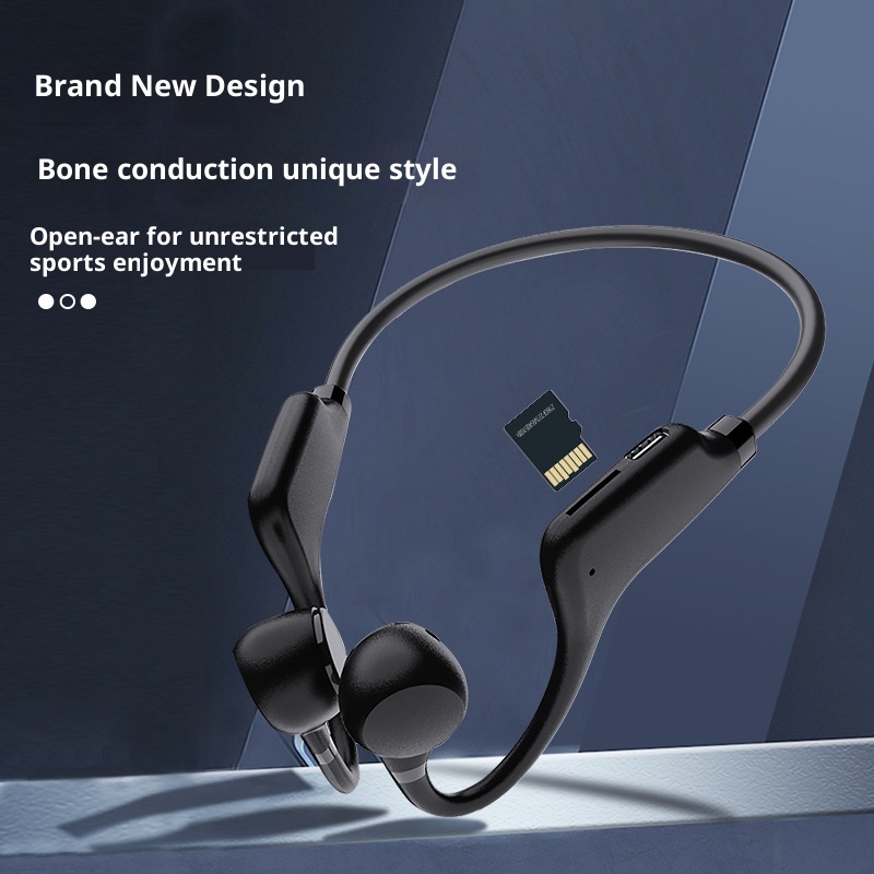 3c Cross-Border New X1 Sound Bluetooth Earphones 5.2 Wireless Bone Conduction Memory Card Ultra-Long Standby Sports Running_voghion.com