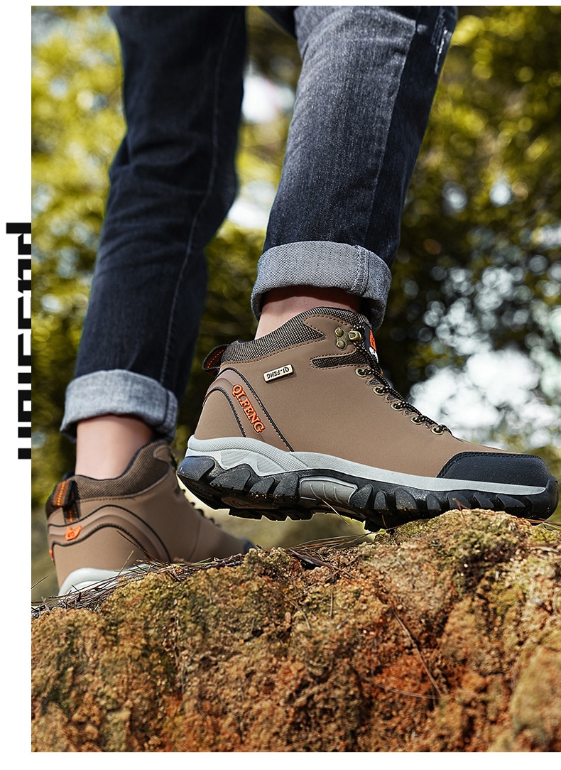 ShoeGlobe Winterschuhe mit dicker Sohle, rutschfest, wasserdicht, hoch geschnitten, für Outdoor-Aktivitäten wie Wandern und Freizeit._voghion.com