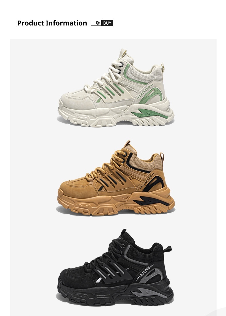 ShoeGlobe Autumn Waterproof Non-Slip Safety Shoes Men's High-Top Outdoor Hiking Sports Casual Thick-Soled Height-Increasing Martin_voghion.com