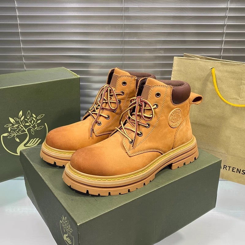 ShoeGlobe High-Top Martin Unisex Gelbe Trekking-Sportschuhe Rutschfeste Herrenstiefel Outdoor Wandern_voghion.com