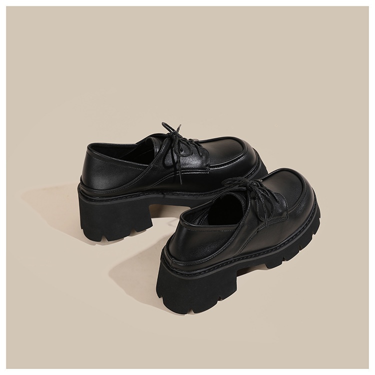 Scarpe da donna in pelle piccole taglie forti 41-43, mocassini con suola spessa, primavera autunno 2024, neri, con tacco alto e spesso, alla moda_voghion.com