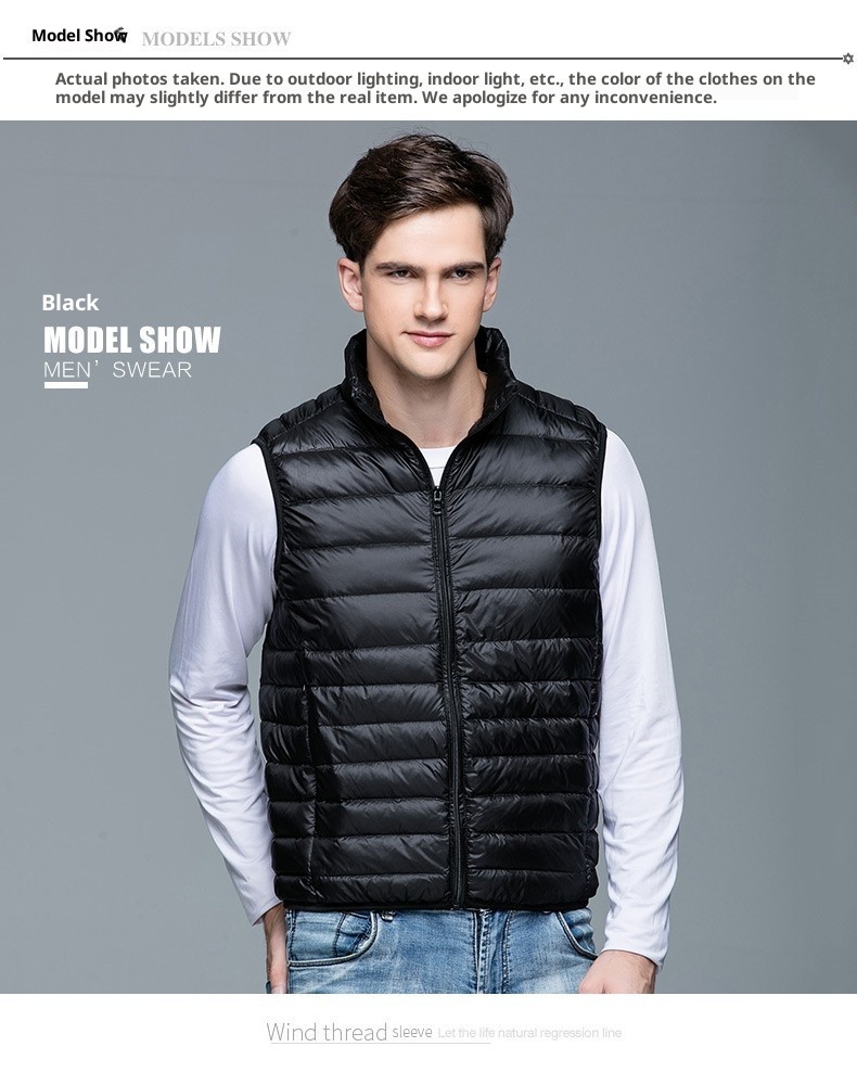 ragazzo 2023 Nuovo Autunno Piumino Moda Uomo Gilet Sottile Invernale Leggero Interno Ed Esterno Gilet_voghion.com