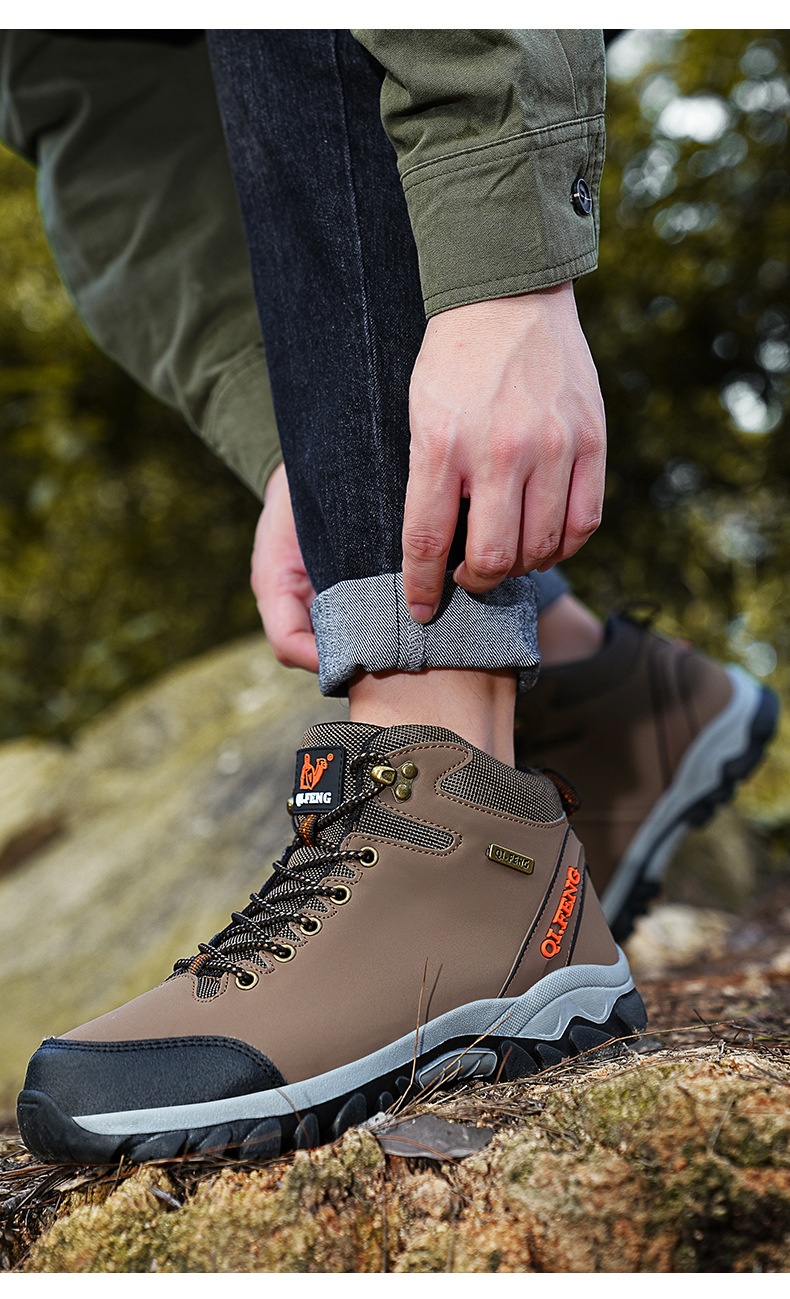 ShoeGlobe Winterschuhe mit dicker Sohle, rutschfest, wasserdicht, hoch geschnitten, für Outdoor-Aktivitäten wie Wandern und Freizeit._voghion.com