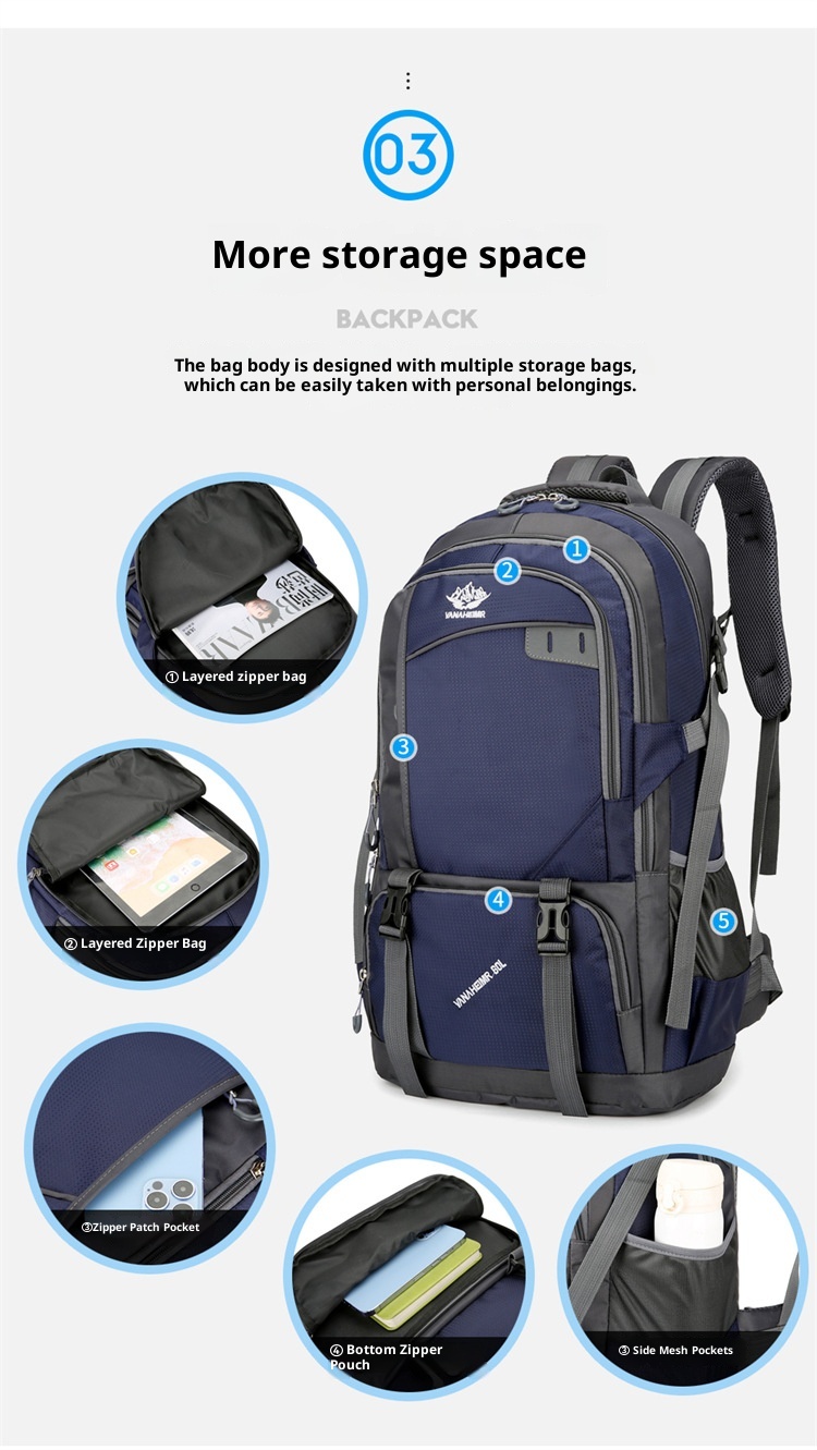 ActiveGo Sports Lare Capacity Water-Resistant Oxford Cloth Campin Backpack Men's Hikin Lon-Distance Travel Women's Luae_voghion.com