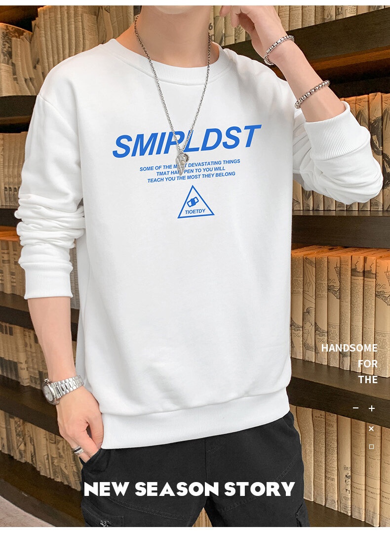 Garçon Nouveaux vêtements d'automne printemps T-shirt à manches longues Chemise de base Pull à col rond pour homme_voghion.com