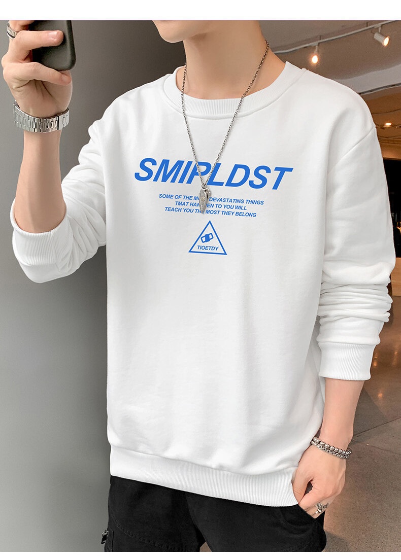 Garçon Nouveaux vêtements d'automne printemps T-shirt à manches longues Chemise de base Pull à col rond pour homme_voghion.com