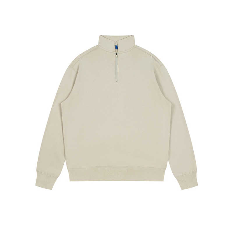 boy 350g Stand Collar For Men 2025 Autumn New Loose Heavyweight Half-Zip Men's Casual Sweatshirt With Logo Printing_voghion.com