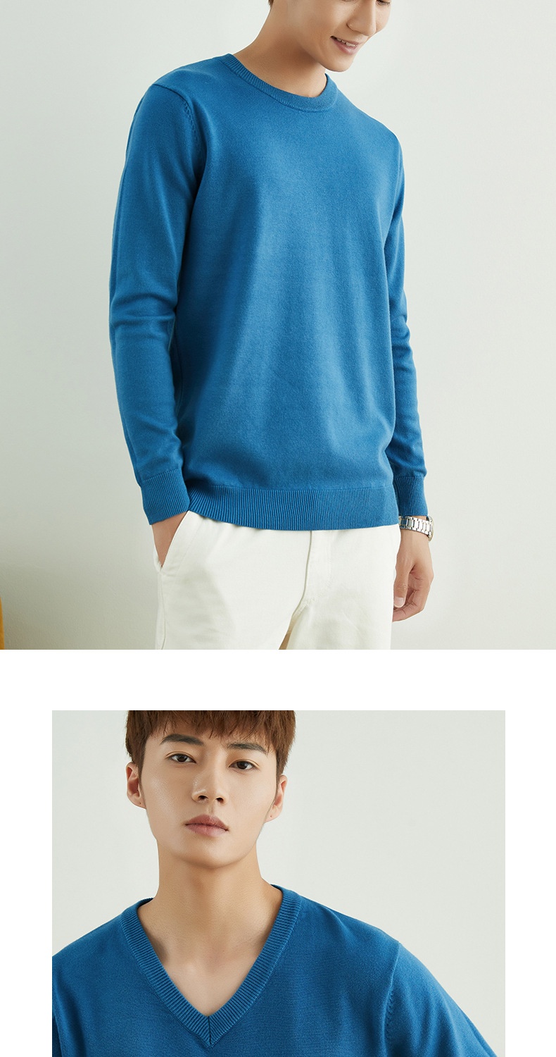 1 maglione girocollo da uomo autunno inverno con scollo a V, ampio, taglie forti, manica lunga, maglia, intimo_voghion.com