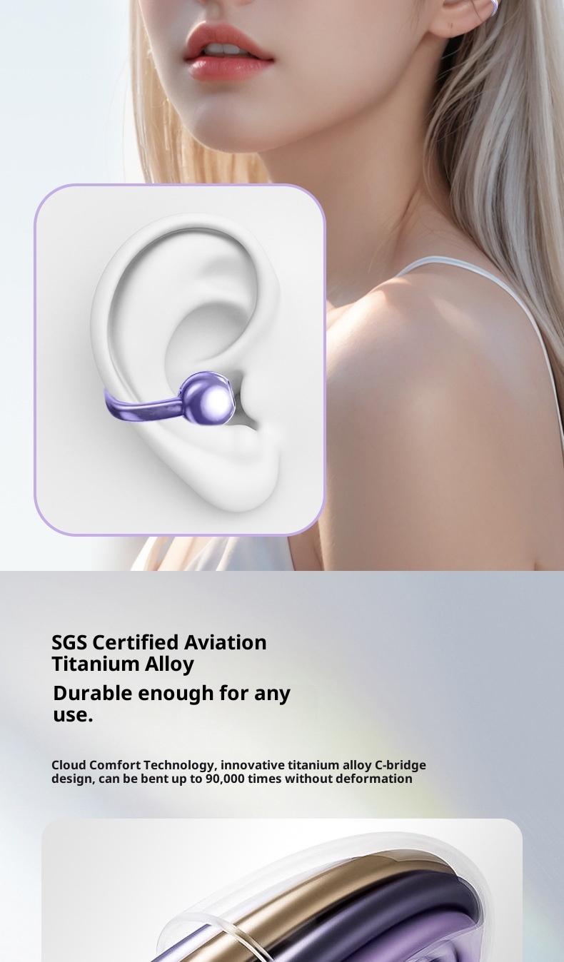 3c Cross-frontal New Cross Conduction Bone Conduction Bluetooth Clip Ear AI Intelligent Translation Wireless Long Battery Life Sports Noise_voghion.com