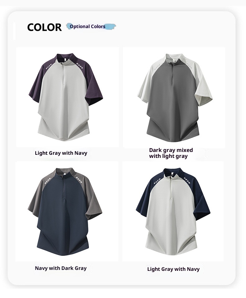 boy Boy Half-Zip Outdoor Sports Long Sleeve Quick-Dry Autumn Sun Protection Reflective Men's Running Fitness Basketball Shirt_voghion.com