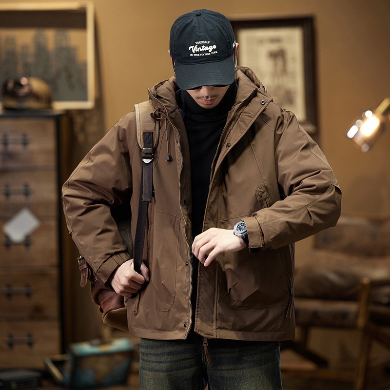 boy American Workwear Men Winter Jacket Outdoor Waterproof Warm Down Liner Detachable Windbreaker Coat_voghion.com