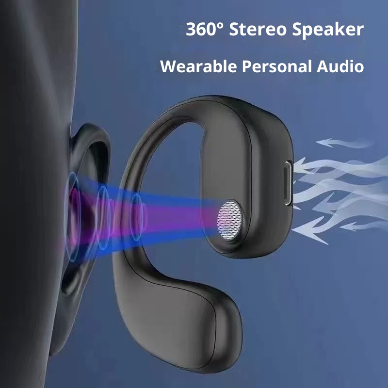 3c Huaqiangbei Auricolare Bluetooth a conduzione ossea F1 Auricolari con gancio auricolare, senza fili, batteria a lunghissima durata_voghion.com