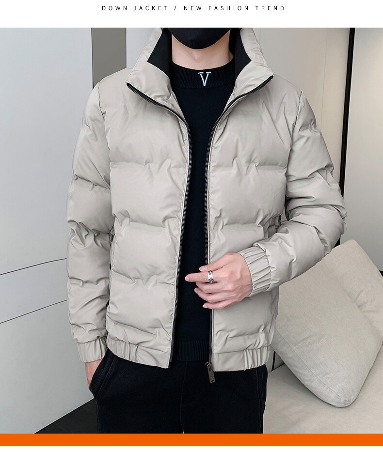 boy 2024 Winter New Men's Jacket Trendy Brand Stand Collar Casual Warm Fashionable White Duck Down Coat For Men_voghion.com