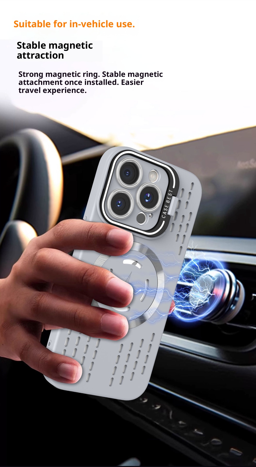 TechGlobe Lightning CD Pattern compatibile con 16 telefoni con supporto invisibile per iPhone 14, custodia morbida in silicone magnetica per iPhone 15 Pro Max_voghion.com