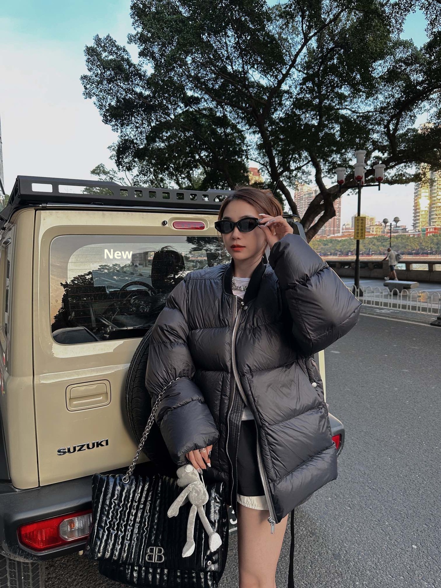 Doudoune homme SUBHUMAN, couleur unie, fermeture éclair, coupe ample, légère et chaude._voghion.com