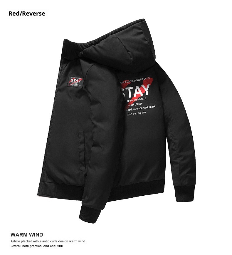 boy Reversible Short New Jacket For Men Youth 90% Fashion White Duck Down Hot Winter Men's Hooded Coat_voghion.com