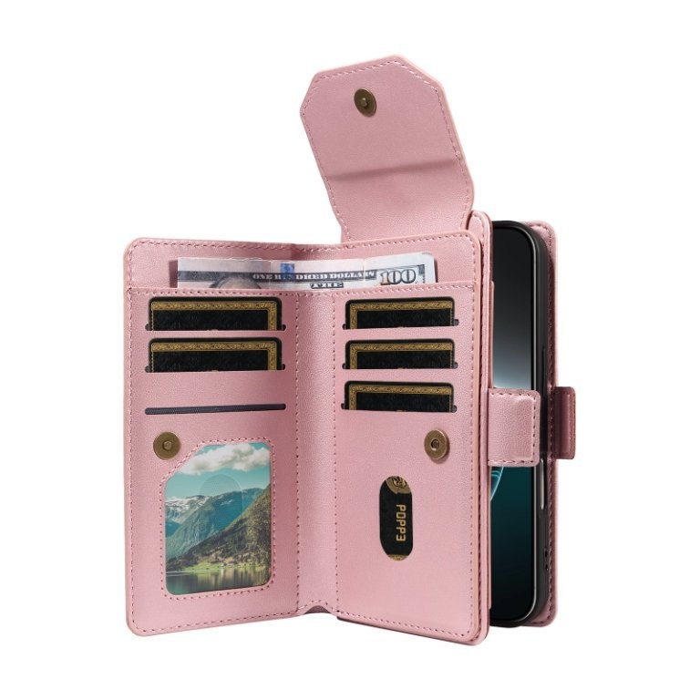 TechGlobe Cross-border-kompatible iPhone 16 Multi-SIM Leder-Wallet-Handyhülle 15 14 Pro Max Schutzhülle_voghion.com