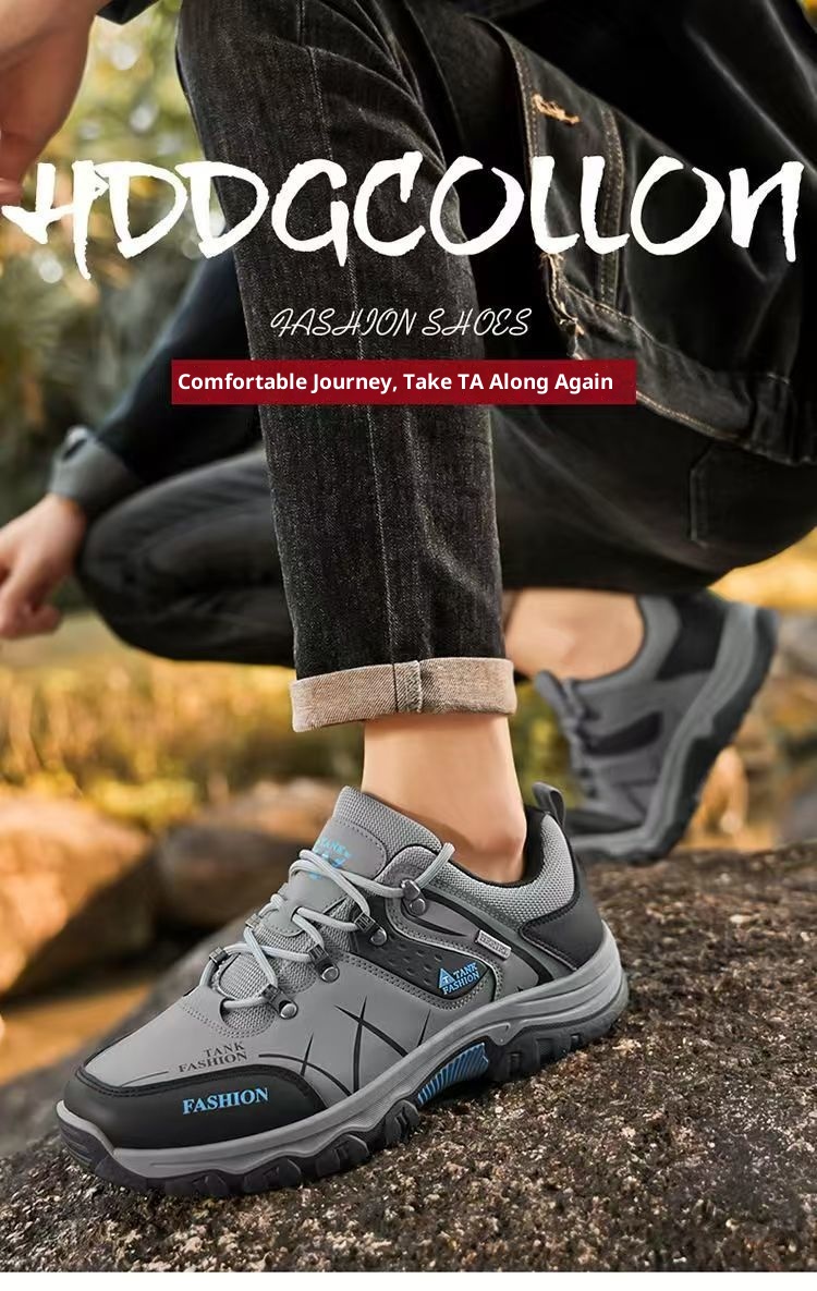 ShoeGlobe Men's 2025 Spring New Labor Protection Sports Hiking Waterproof Non-slip Wear-resistant Outdoor Low-top Casual Shoes For_voghion.com