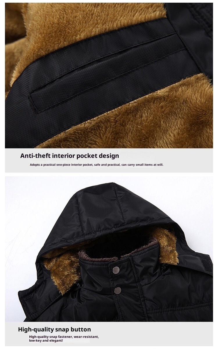 boy Middle-aged Elderly Down Jacket Men, Dad's Thickened And Warm Winter Coat For Ages 60-70, 80, Grandpa's Overcoat_voghion.com