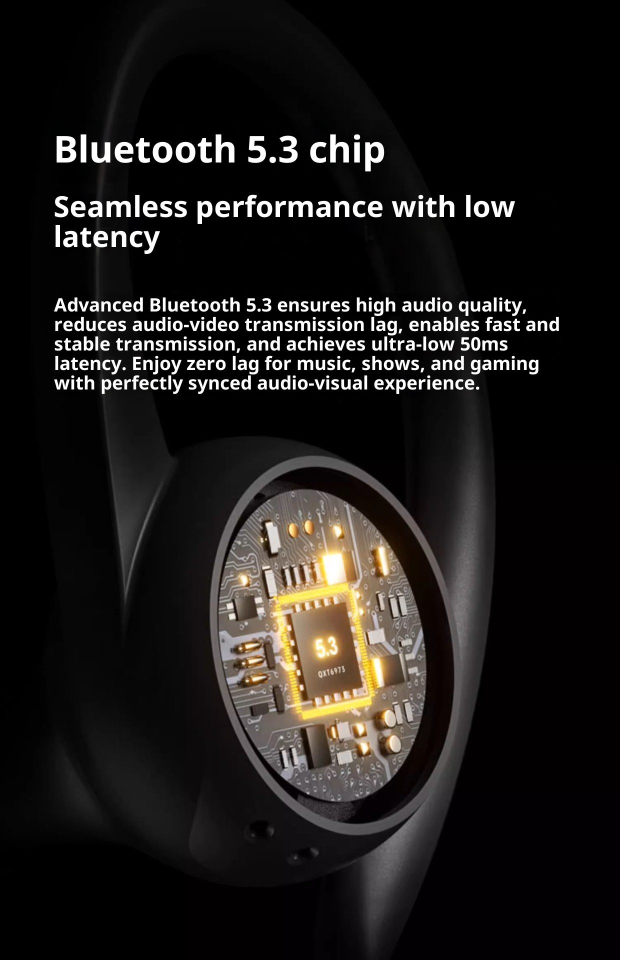 3c Source Factory Q36 Ear-Hook Bluetooth Earphones Wireless In-Ear Long-Wear Comfortable Long Battery Life Universal_voghion.com