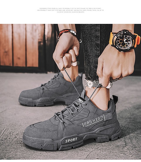 ShoeGlobe Herren Martin Boots Sommer Neu Dicke Sohle Höhenvergrößerung Wasserdicht Rutschfest Freizeit Sport Wandern Arbeit Sicherheit Trendy_voghion.com