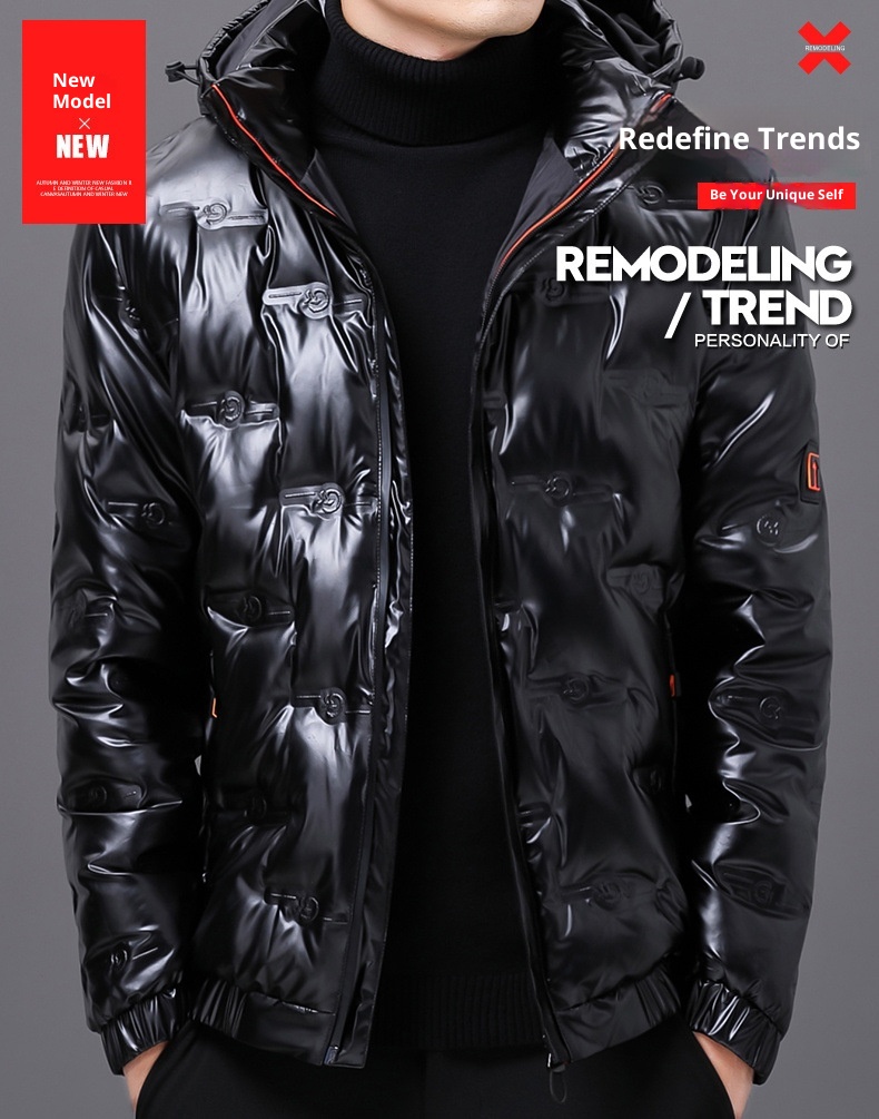 Giacca da uomo invernale con cappuccio, impermeabile, antivento, calda e spessa, in piuma d'anatra bianca, stile autunnale_voghion.com