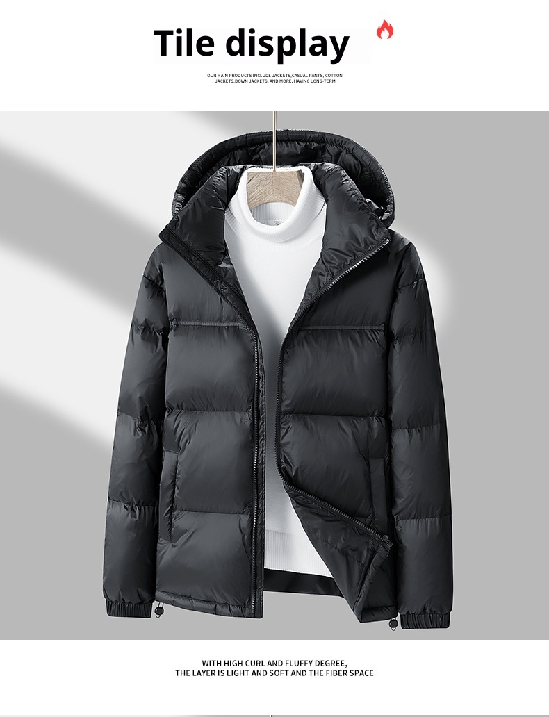 boy Winter New Men's Korean Style Color-Block Hooded Thickened Warm 90 White Goose Down Jacket Trendy Couple Cold-Resistant_voghion.com