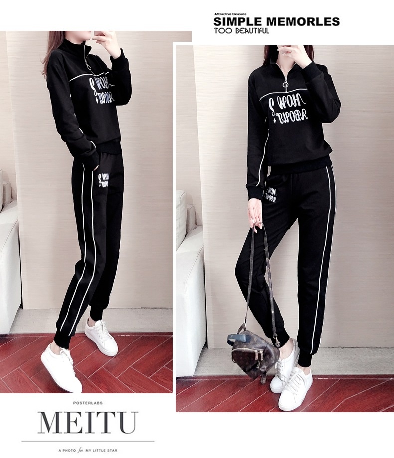 001 Plus Size Clothing 2025 Casual Sports Women's Autumn New Fashion White Sweatshirt Two-Piece Set_voghion.com