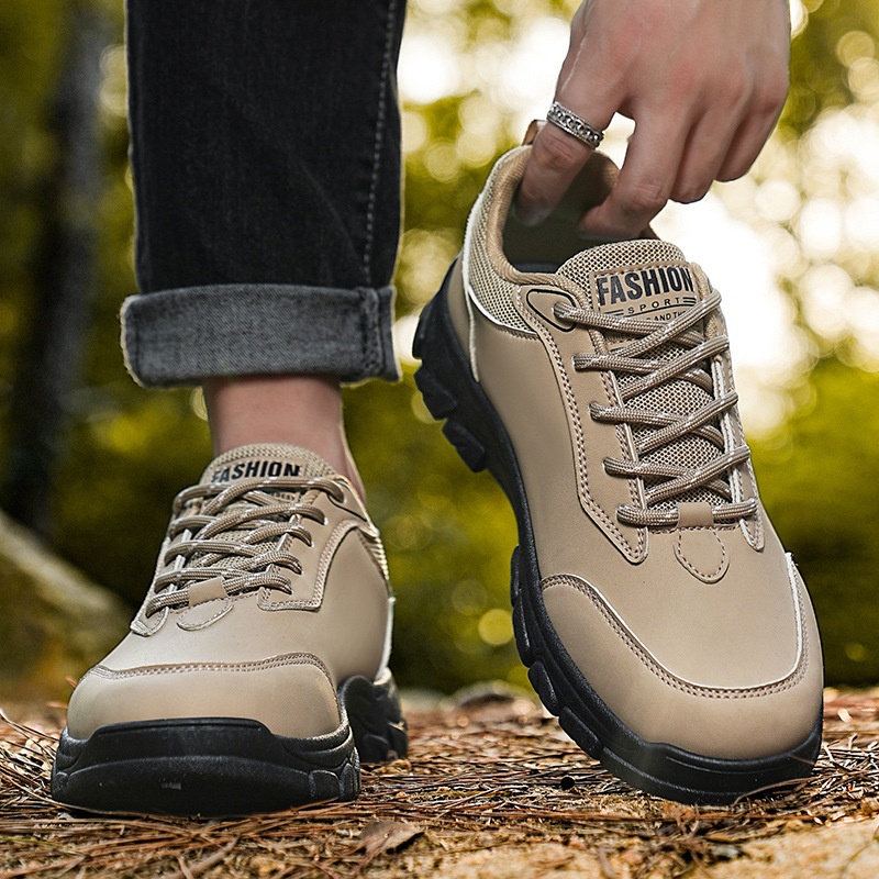 ShoeGlobe Safety 2024 Winter New Outdoor Hiking Non-Slip Trendy Men's Work Thick-Soled Large Size Casual Shoes_voghion.com