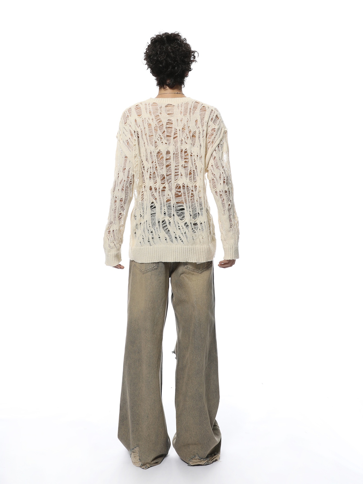 ragazzo ragazzo ragazzo inizio autunno nuovo maglione lavorato a maglia largo nicchia traforata protezione solare uomo stile coreano pigro casual top alla moda_voghion.com