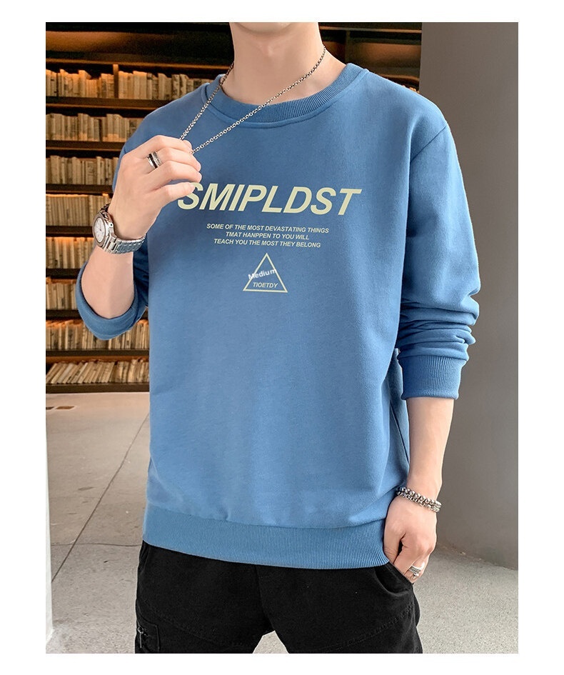 Garçon Nouveaux vêtements d'automne printemps T-shirt à manches longues Chemise de base Pull à col rond pour homme_voghion.com