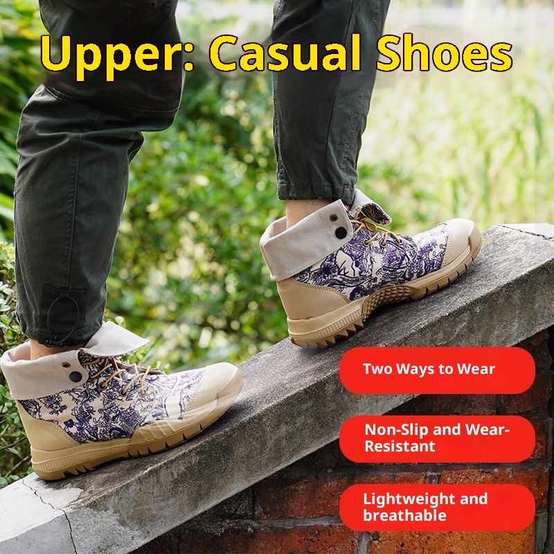 Chaussures montantes ShoeGlobe pour la randonnée en plein air, légères, en toile respirante, antidérapantes, résistantes à l'usure, imperméables et adaptées aux terrains désertiques et au trekking hors-piste._voghion.com