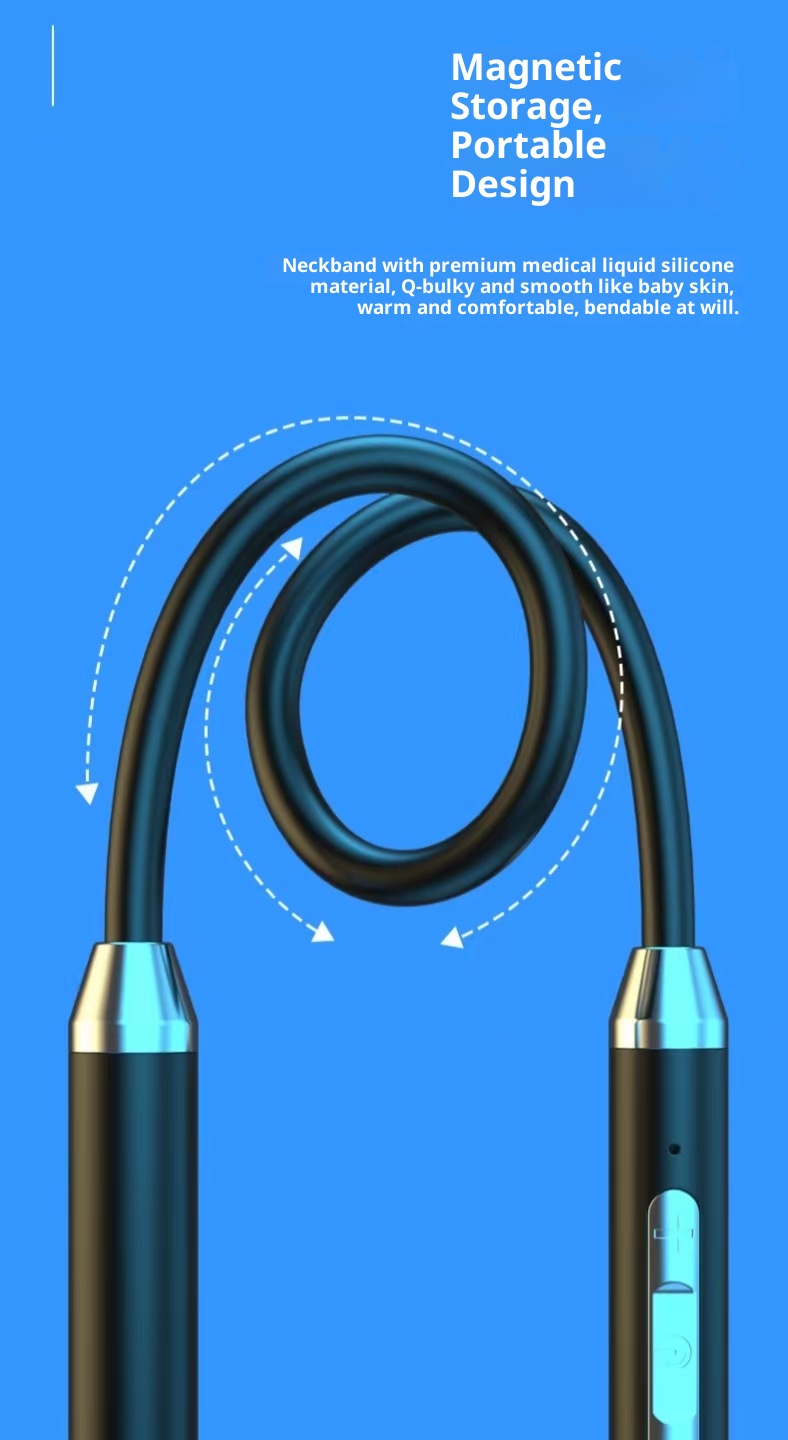 3c Nuovi auricolari wireless Bluetooth con archetto da collo, sportivi, in-ear, stile appeso al collo, durata della batteria in standby ultra lunga, all'ingrosso_voghion.com